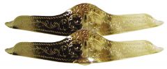 Modestone Pair Metal Toe Caps/Tips Western Filigree O/S Gold
