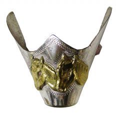Modestone Pair Metal Toe Caps/Tips Double Horse Heads Western Filigree Silver