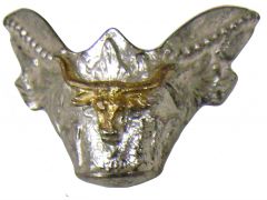 Modestone Small Pair Metal Toe Caps/Tips Bull Longhorn Western Filigree Silver