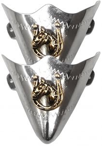 Modestone Unisex Pair Shiny Metal Toe Caps/Tips Horse Horseshoe Gold Silver