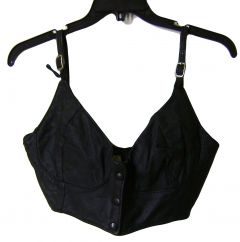 Modestone Women's Leather bustier With Snaps Xl Lined Adjustable